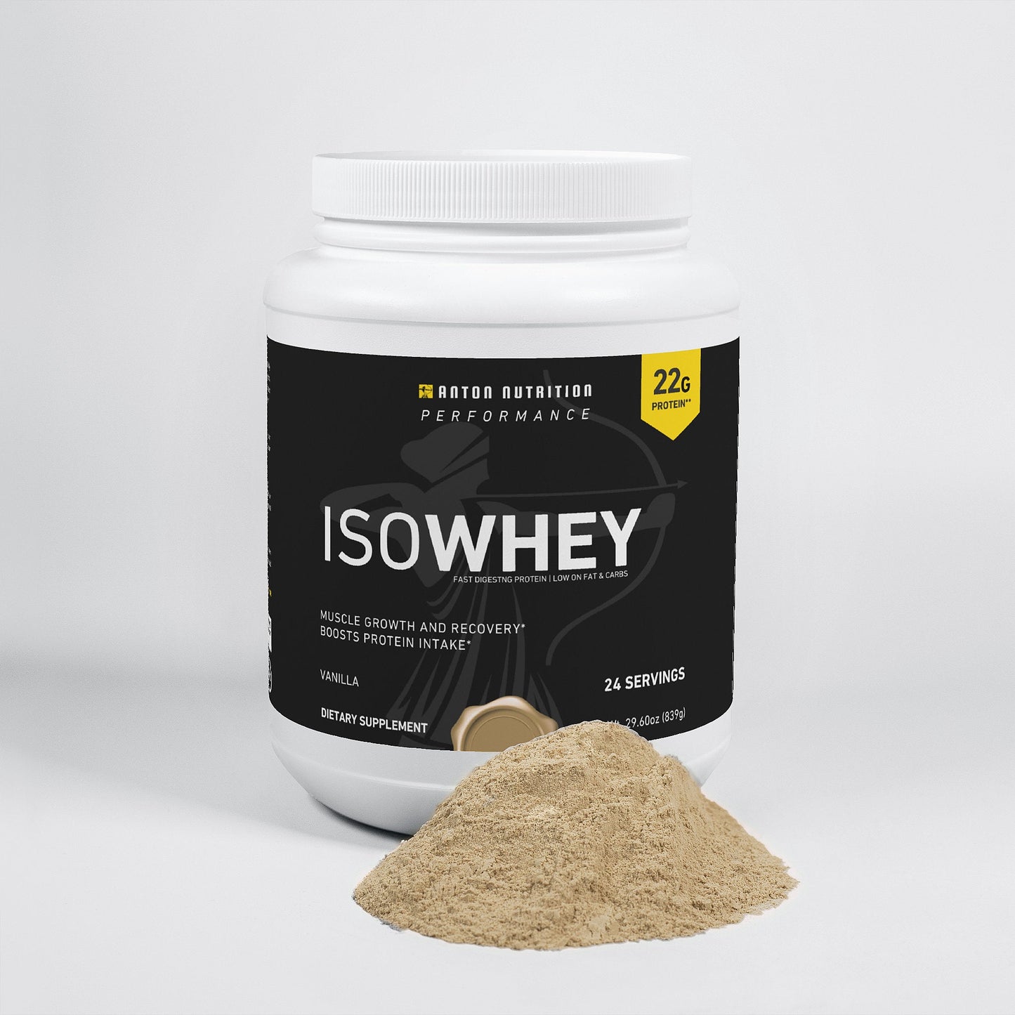 ISOWHEY (Vanilla) - Whey Protein Isolate Powder - Anton Nutrition